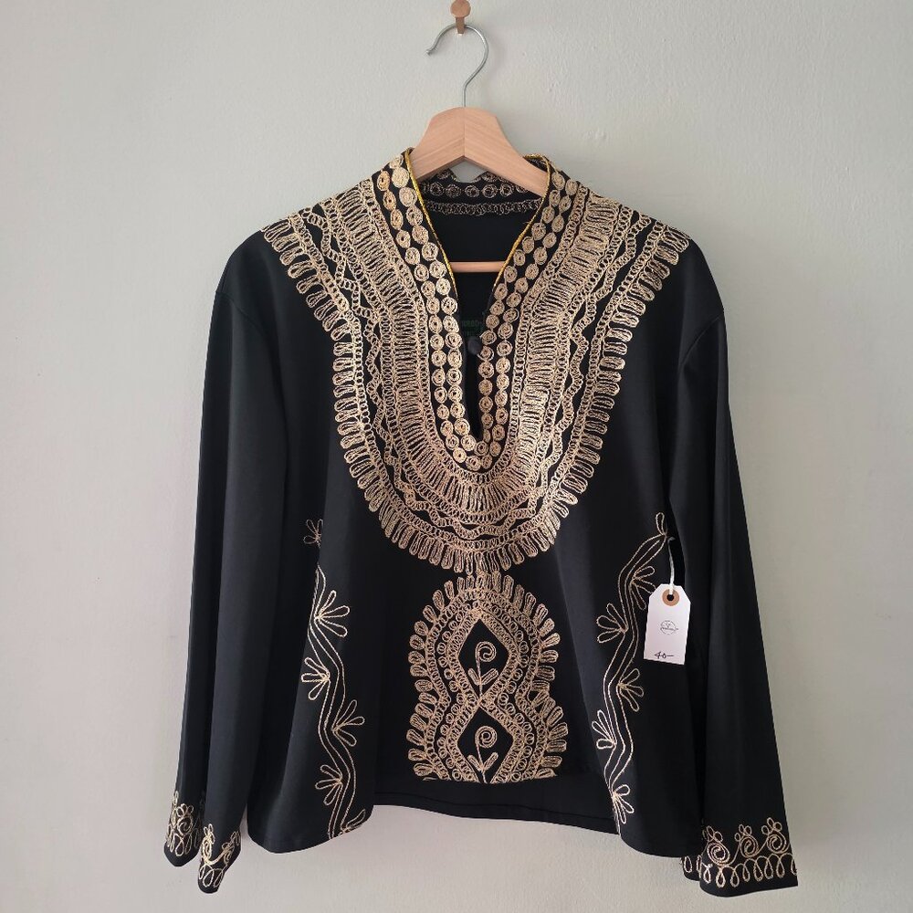Vintage Syrian Embroidered Dress Shirt